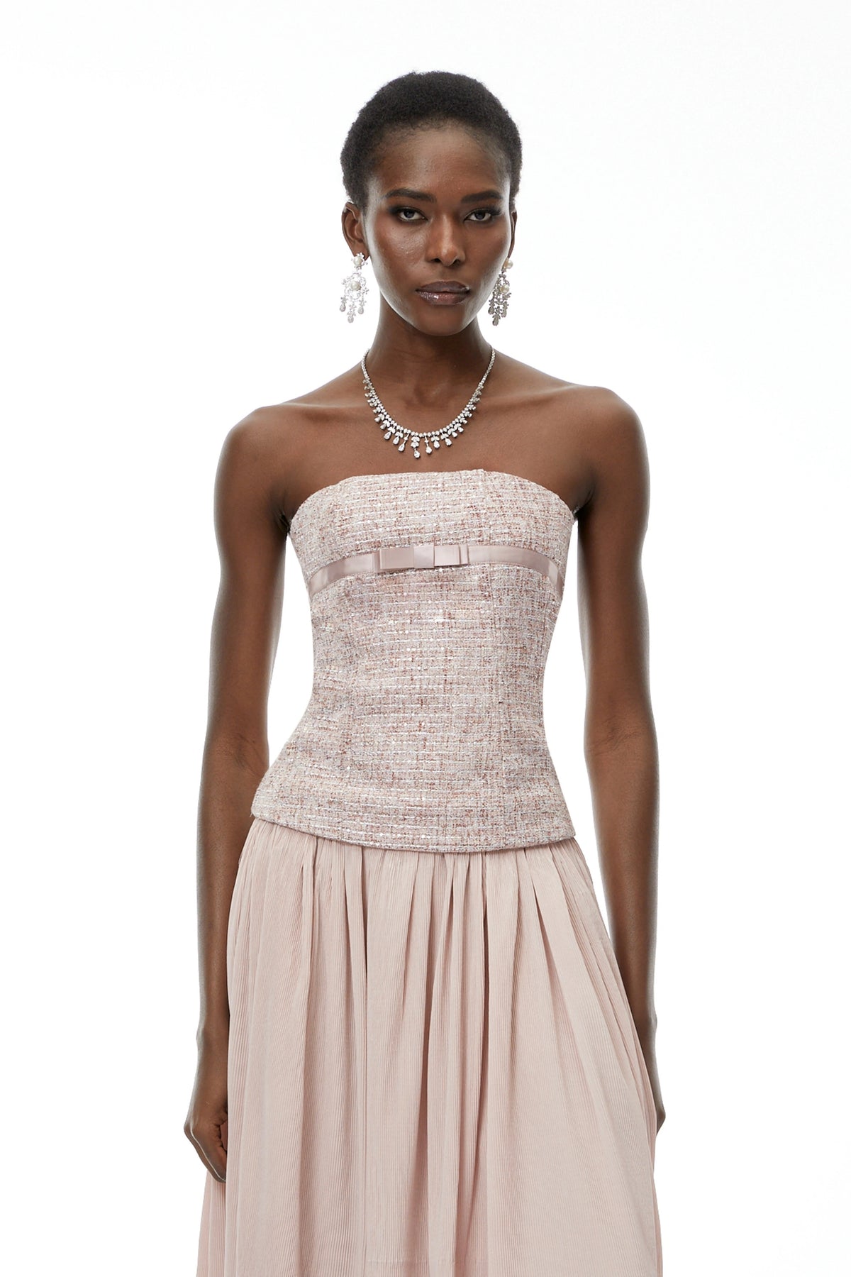Oakley Maxi Dress Pink Off Shoulder Ruched