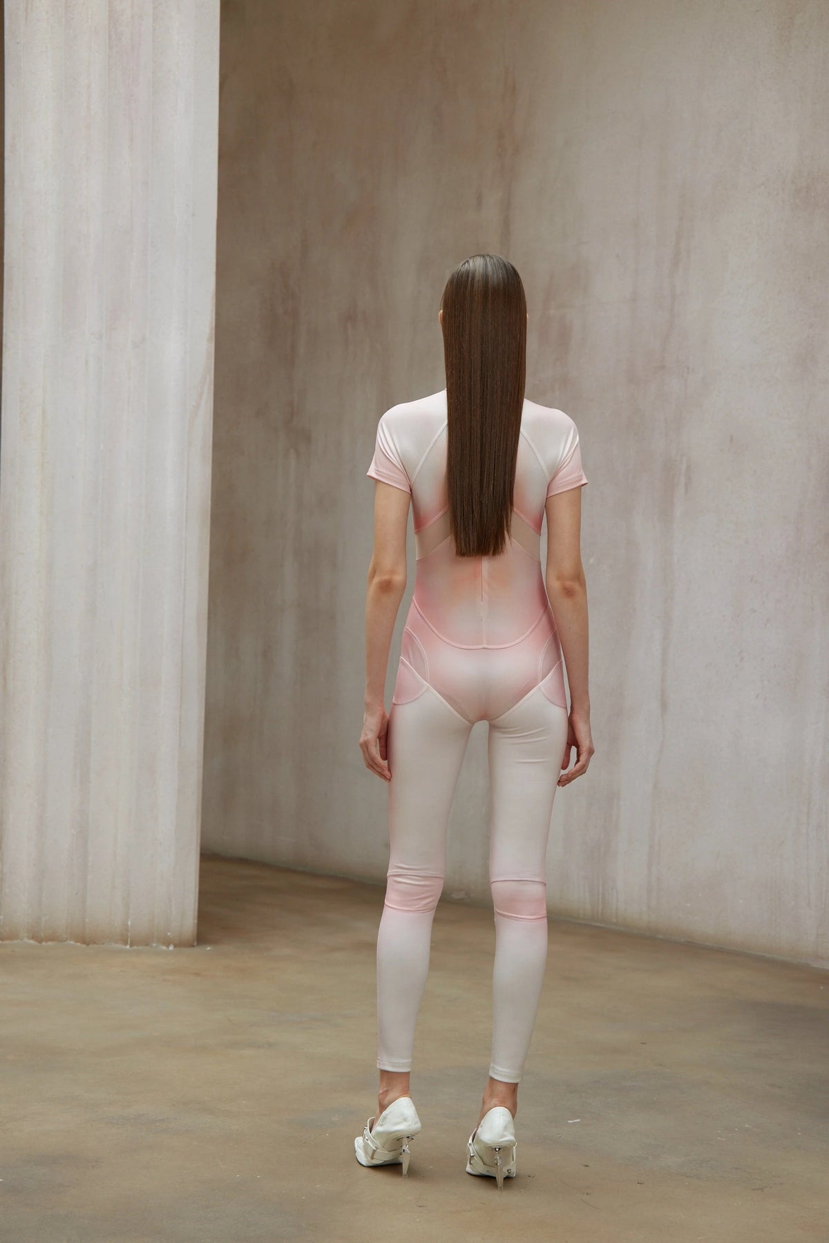 Mattea Pink Short Sleeve Catsuit