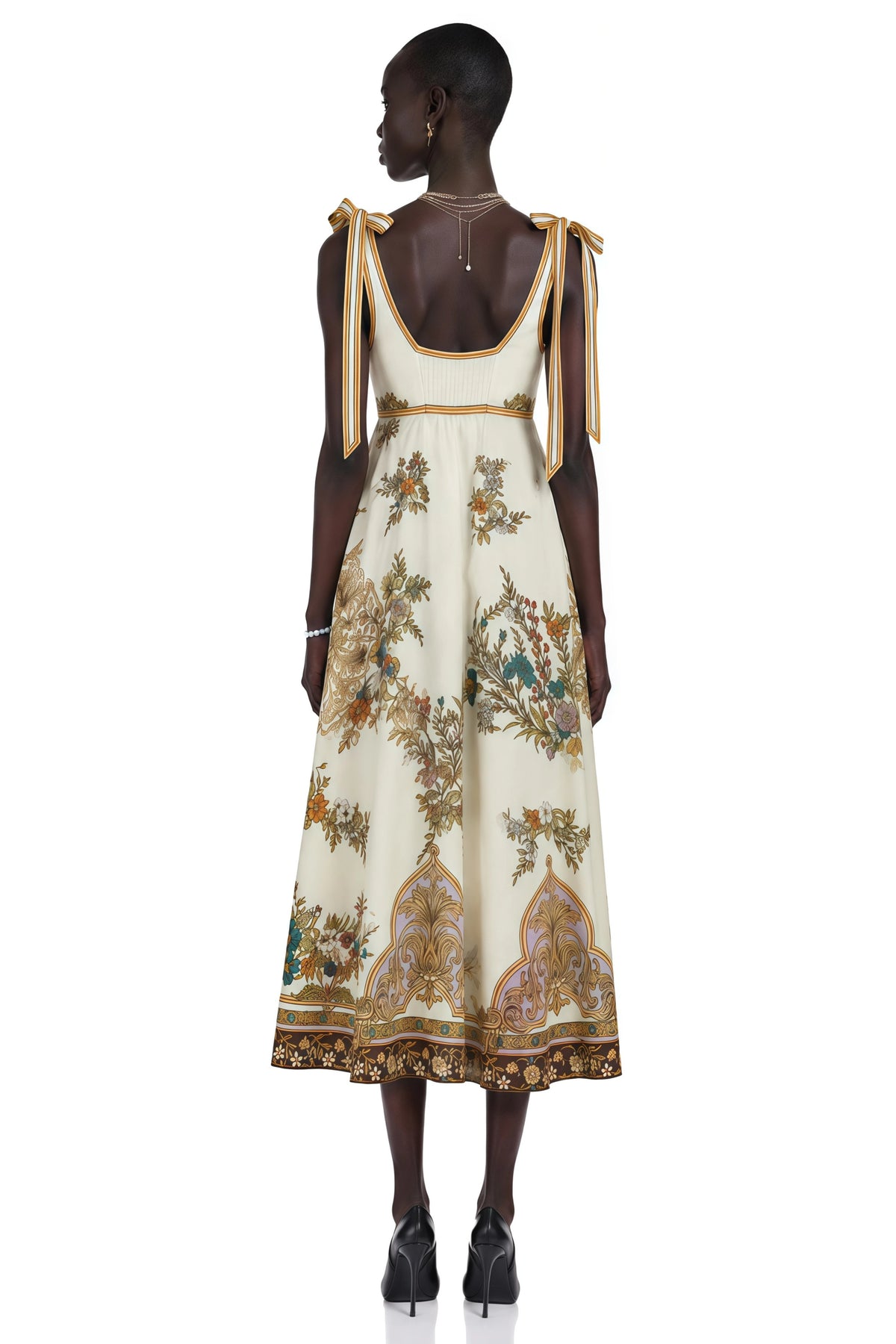 Piper Maxi Dress Brown Color Block Print