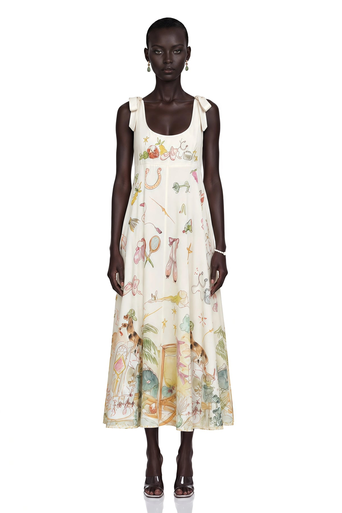 Isabel Maxi Dress Green Color Block Print