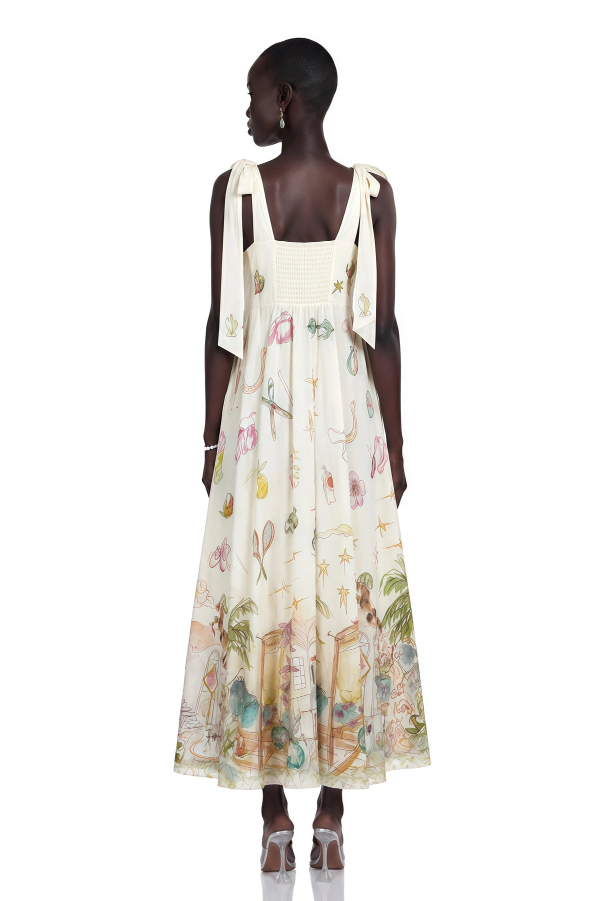 Isabel Maxi Dress Green Color Block Print