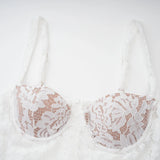 Abbie White Floral Lace Bustier Maxi Dress
