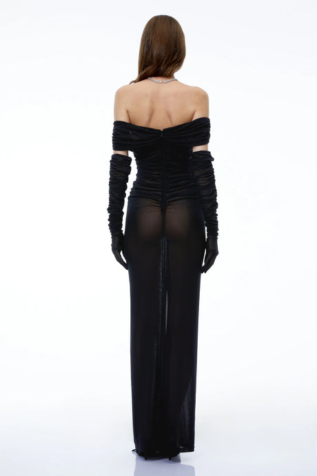 Abel Black Color Block Maxi Dress with CutOuts
