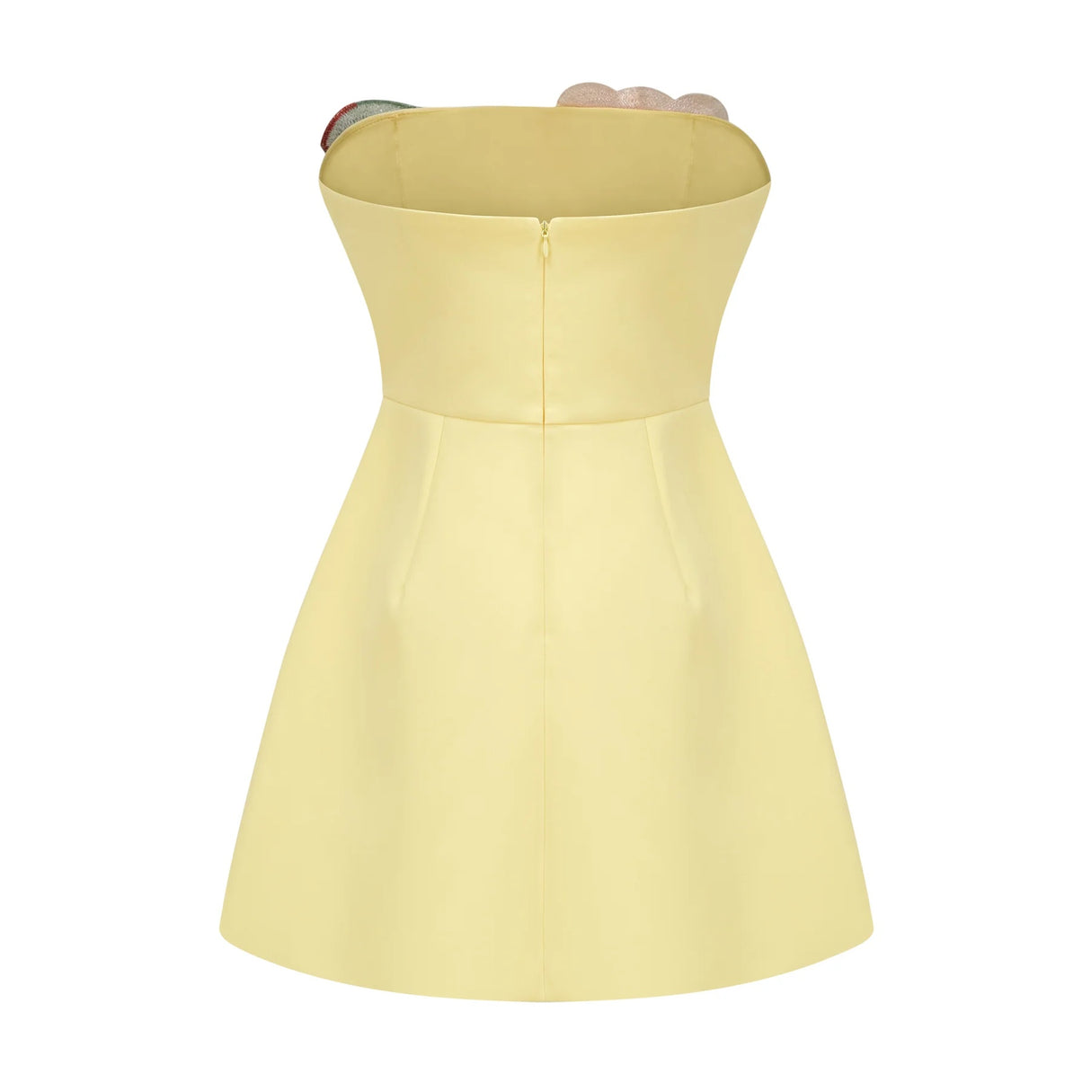 Abigail Yellow Floral Embroidered Mini Dress