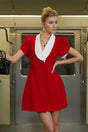 Acharya Red Shawl Lapel Mini Dress