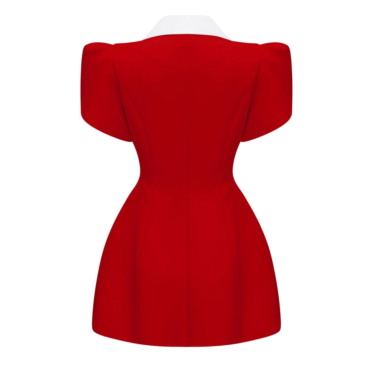 Acharya Red Shawl Lapel Mini Dress