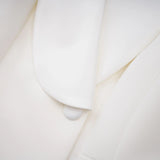 Acharya White Shawl Lapel Mini Dress