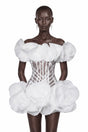 Adela White 3D Floral Corset Mini Dress