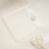 Adélade White Embellished Knit Midi Dress