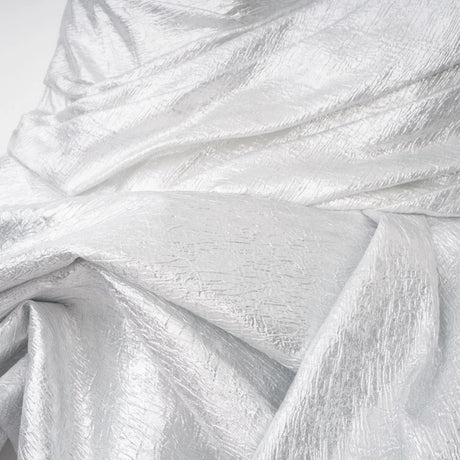 Adina Silver Glossy Asymmetrical Ruched Gown