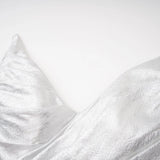 Adina Silver Glossy Asymmetrical Ruched Gown
