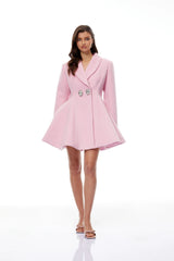 Adrián Pink Flared Mini Blazer Dress