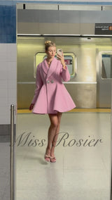 Adrián Pink Flared Mini Blazer Dress