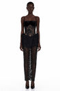 Agneta Black Sweetheart Lace Ruffled Maxi Dress