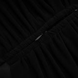 Ainara Black Off Shoulder Polished Midi Dress