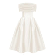 Ainara White Off Shoulder Polished Midi Dress