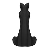 Alba Black Barrel Waist Corset Maxi Dress