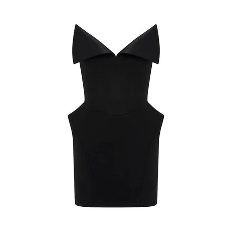 Alba Black Barrel Waist Corset Mini Dress