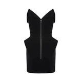 Alba Black Barrel Waist Corset Mini Dress