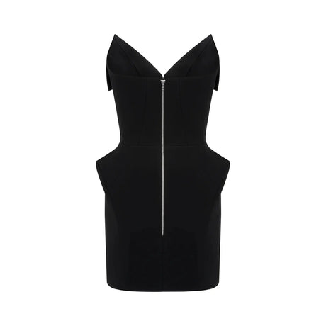 Alba Black Barrel Waist Corset Mini Dress