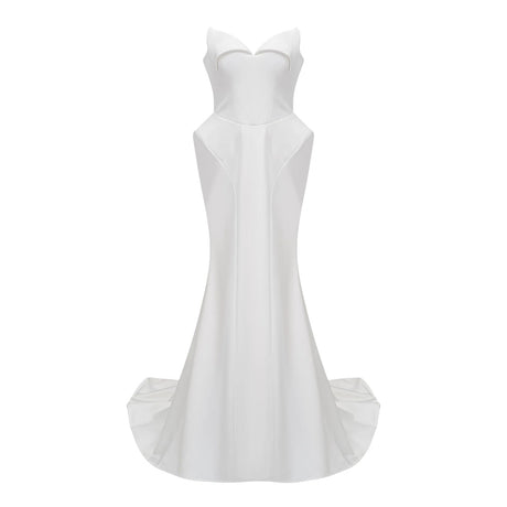 Alba White Barrel Waist Corset Maxi Dress