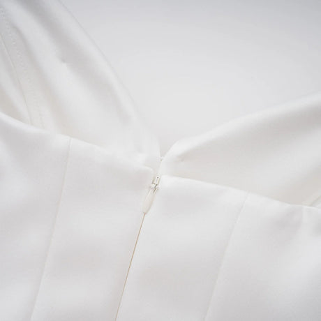 Alba White Barrel Waist Corset Maxi Dress