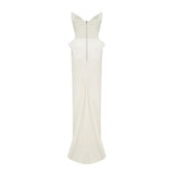 Alba White Barrel Waist Corset Maxi Dress