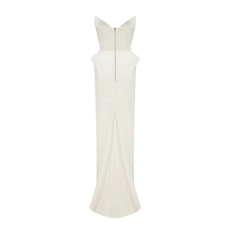 Alba White Barrel Waist Corset Maxi Dress