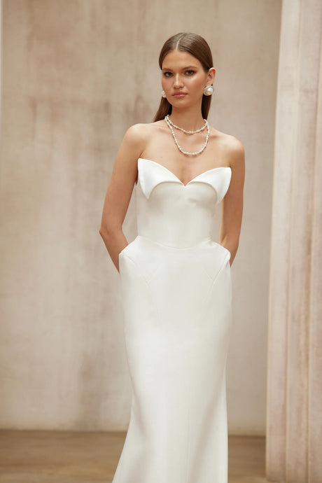 Alba White Barrel Waist Corset Maxi Dress