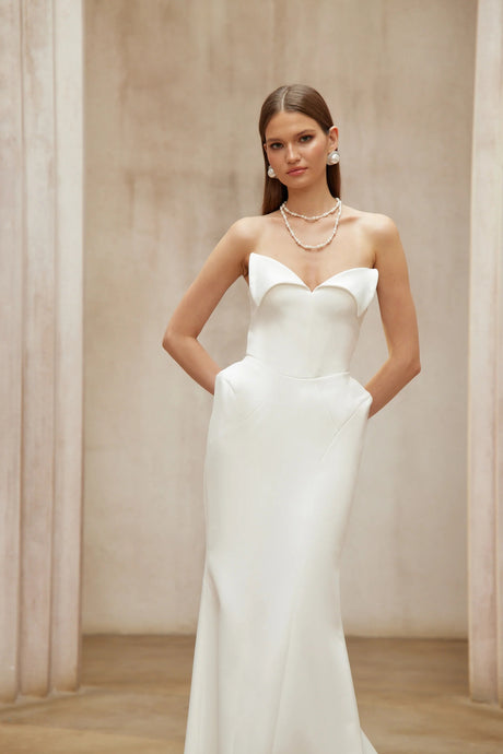 Alba White Barrel Waist Corset Maxi Dress