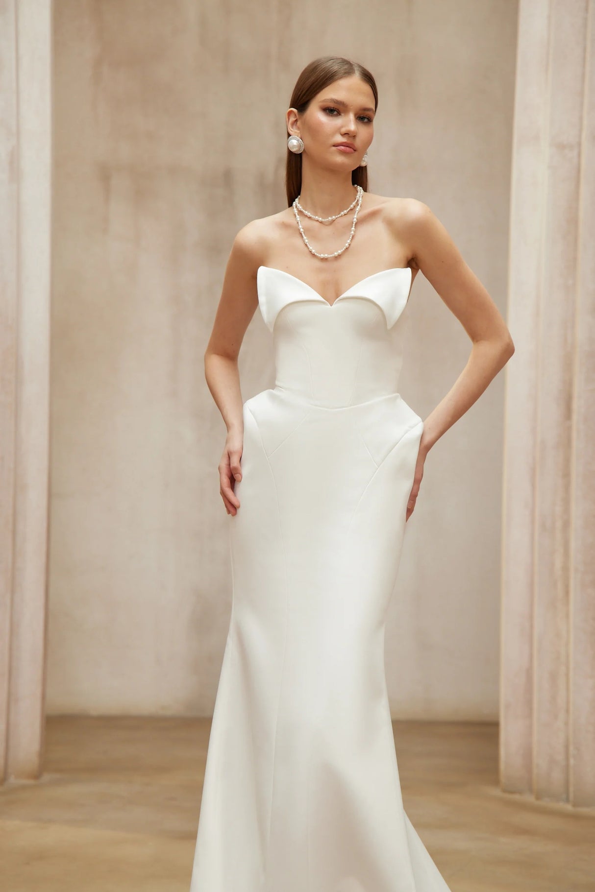 Alba White Barrel Waist Corset Maxi Dress