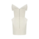 Alba White Barrel Waist Corset Mini Dress