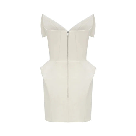 Alba White Barrel Waist Corset Mini Dress