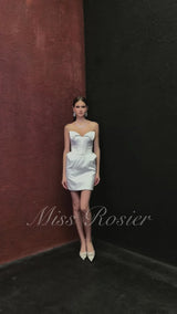 Alba White Barrel Waist Corset Mini Dress