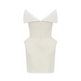 Alba White Barrel Waist Corset Mini Dress
