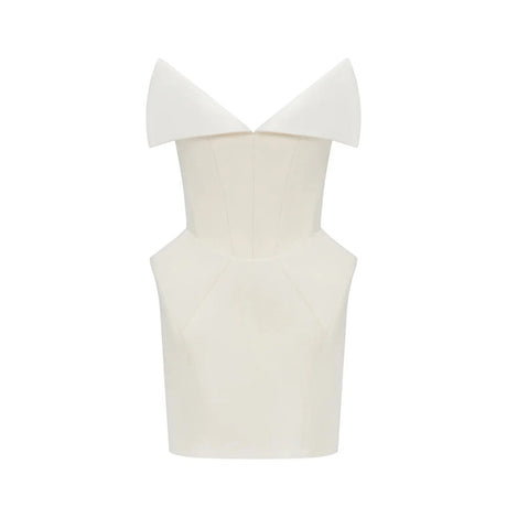 Alba White Barrel Waist Corset Mini Dress