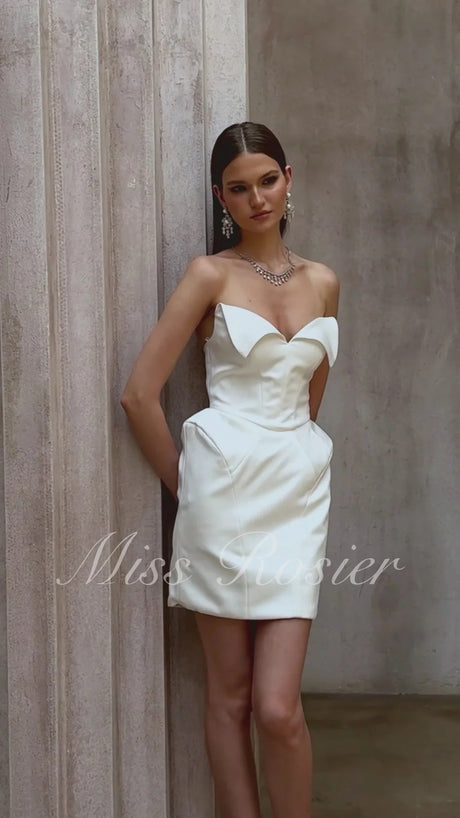 Alba White Barrel Waist Corset Mini Dress