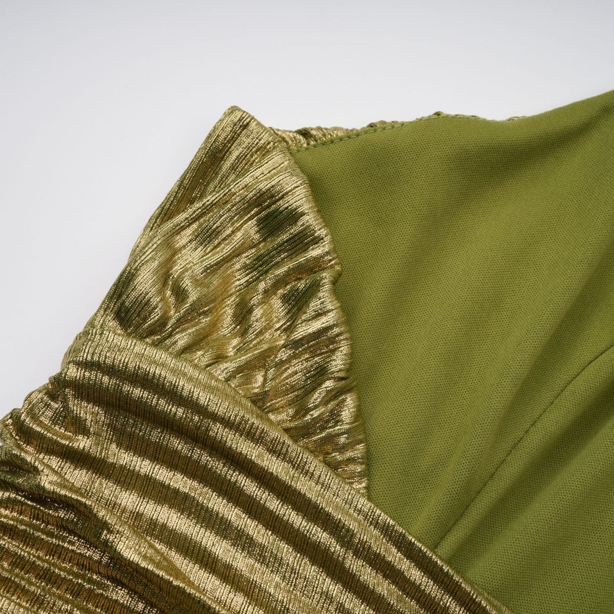 Alchimie Gold Glossy Pleated Maxi Dress