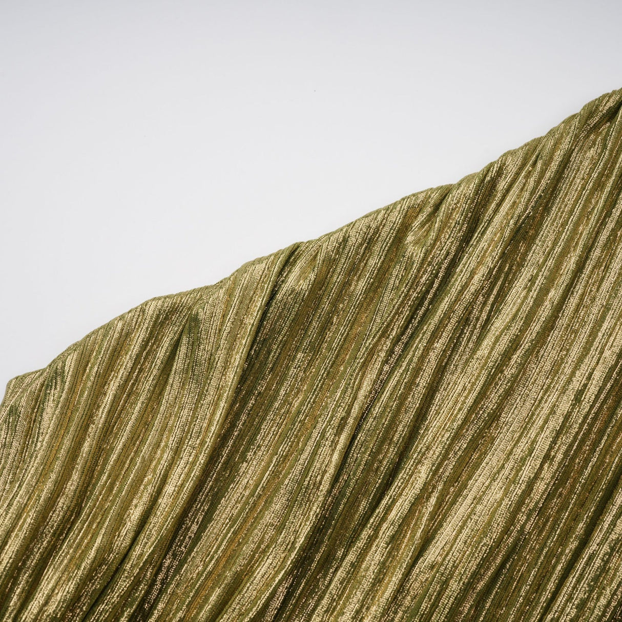 Alchimie Gold Glossy Pleated Maxi Dress