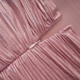 Alchimie Pink Glossy Pleated Maxi Dress