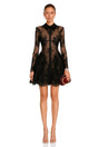 Aleksandra Black Floral Lace Mini Dress
