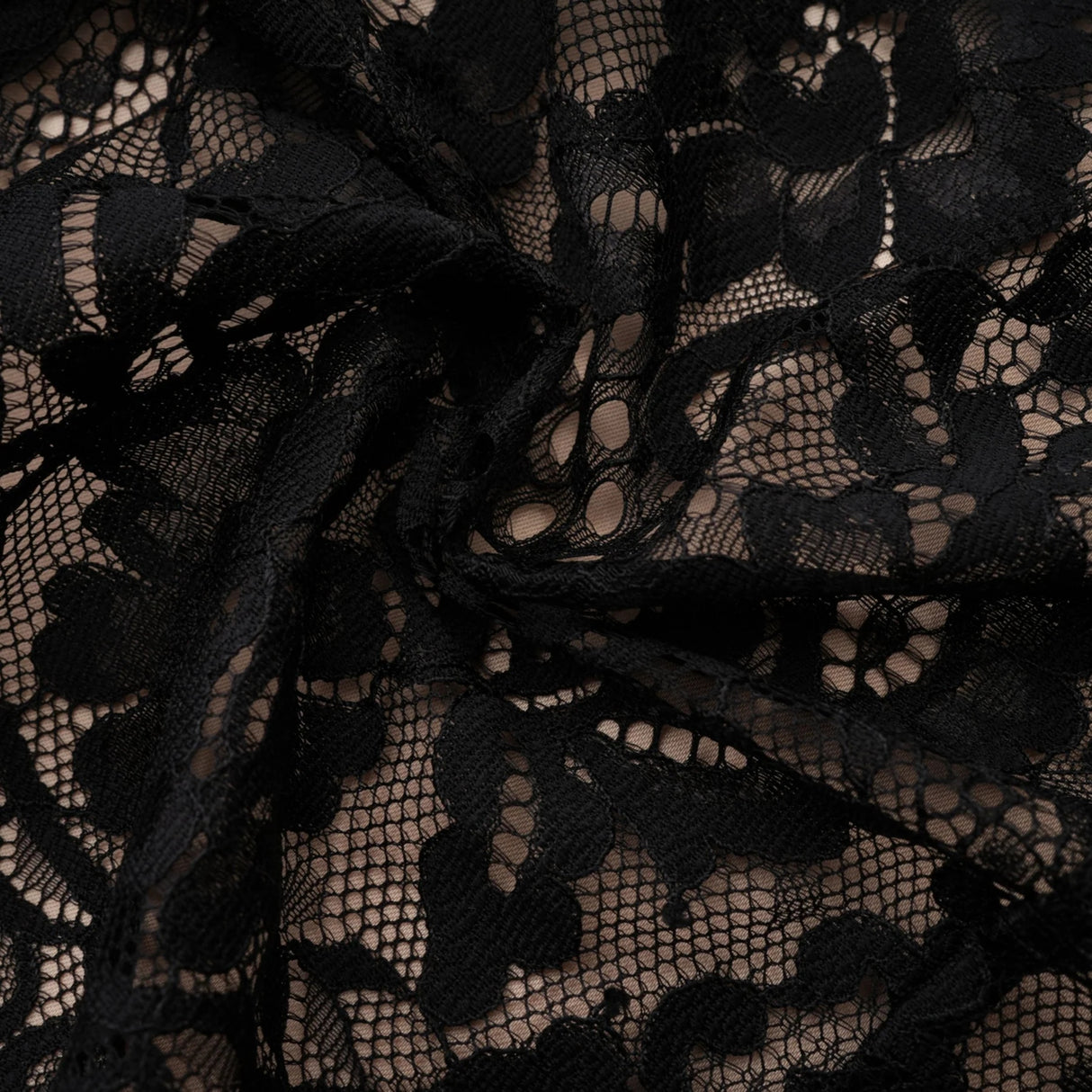 Aleksandra Black Floral Lace Mini Dress