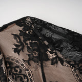 Aleksandra Black Floral Lace Mini Dress