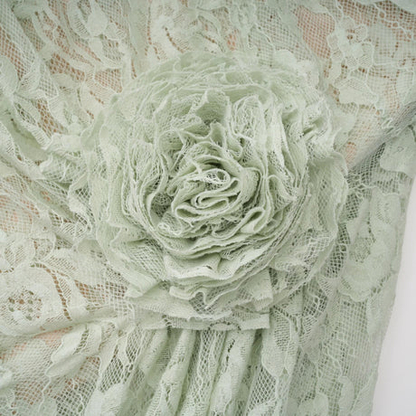 Alexis Sage Green SemiSheer Floral Lace Mini Dress