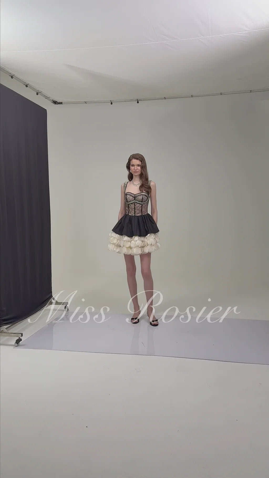 Alice Black Sweetheart Rhinestone Mini Dress