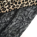 Alizée Brown Lace Panel Leopard Print Maxi Dress