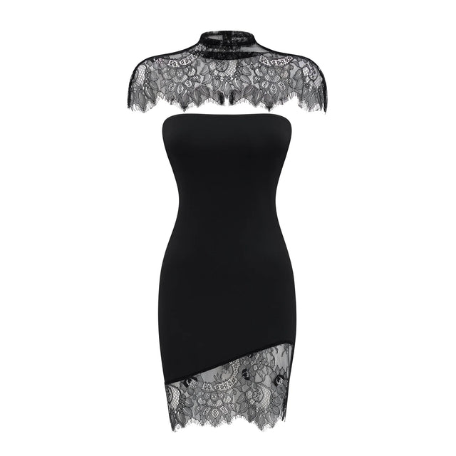Alvaro Black Lace Shawl  Dress Set