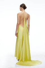 Amara Olive Green Satin Cowl Neck Maxi Dress