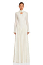 Amaris Neutral Ribbed Knit Long Sleeves Maxi Dress
