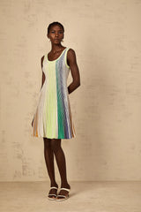 Amaryllis Green Sequin Striped Knit Mini Dress